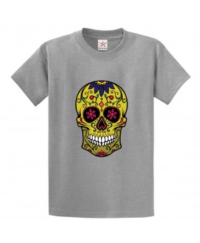 Colorful Sugar Skull Unisex Classic Kids and Adults T-Shirt